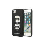 Karl Karl Lagerfeld KLHCI8SAKICKCBK iPhone 7/8 / SE 2020 / SE 2022 Black / Black Hard Case Saffiano Karl&Choupette Head