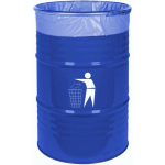 Gsg24 Outdoor container trash can, durable steel BARREL 200L - blue