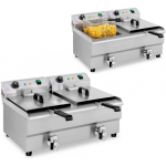 Royal Royal Catering Electric power double fryer with tap 230 V 2 x 3200W 2 x 13 L