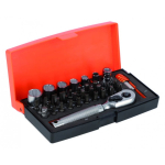 Set Set of heads, washers and accessories 6-13mm, bits PH, HEX, TORX 1/4" 39pcs Bahco
