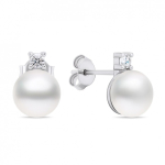 Brilio Brilio Silver Brilio Silver Elegant silver earrings with real pearls EA597W