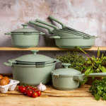 Qualum Qualum Basic coated pot with lid Fern 28 cm AMBITION