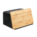 WENKO Kubo leivakast Nelinurkne Must, Puit Bamboo, Plast