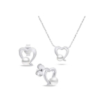 Brilio Brilio Silver Romantic silver jewelry set with pearls SET234W (earrings, necklace)