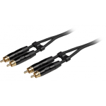 Fuj:tech 2 x RCA uros &ndash; 2 x RCA uros audiokaapeli, 0,5 m, musta