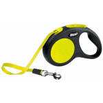 Flexi Flexi New NEON 5 m Must, Kollane Koer Sisset&otilde;mmatav jalutusrihm