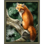 Beldizart Diamond painting set "Fox on a tree" 40*50 cm AM4042