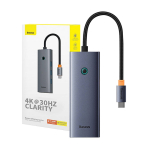 5-in-1 5-in-1 Hub Baseus UltraJoy Series USB-C to HDMI4K@30Hz+3xUSB 3.0+1xPD (grey)