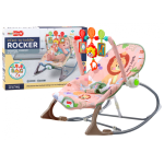 Lean Rocking Chair Bouncer For Baby Vibration Sound Rocking Rocker Pink Lion