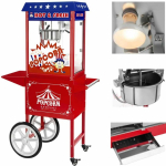 Royal Royal Catering Mobile popcorn machine with trolley on wheels TEFLON 1600W