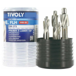 Drilled Drilled Tivoli Countersink set &Oslash;6-18mm, HSS-E5, 180&deg;, 6 pcs