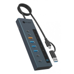 ICY ICY BOX IB-HUB1743-CPD USB 3.2 Gen 2 (3.1 Gen 2) Type-A + Type-C 10000 Mbit/s Sinine