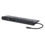 Manhattan 153478 s&uuml;learvuti dokk ja pordireplikaator Juhtmega &uuml;hendatud USB 3.2 Gen 1 (3.1 Gen 1) Type-C Must