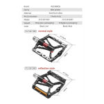Rockbros 37213071001 Aluminum Alloy Bicycle Pedal Set - Black