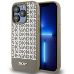 Case Case DKNY DKHMP15XPSOSPW iPhone 15 Pro Max 6.7" brown/brown hardcase Leather Printed Pattern Metal Logo MagSafe