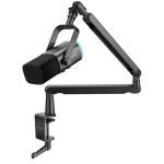 FIFINE AmpliGame TAM8 Wired Microphone with Stand and RGB Lighting|USB/XLR