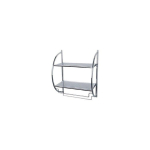 Wenko, Wenko, Wall rack Chrome 2 shelves, Metal Steel, 45x55x25 cm, Chrome