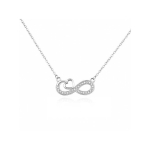 Agate Agate Infinity Love Romantic Silver Necklace AGS1573/47