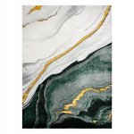 EMERALD EMERALD eksklusiivne vaip 1017 glamuur, stiilne marmori pudeliroheline / kuldne