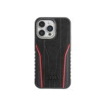 Case Case Audi Genuine Leather MagSafe iPhone 15 Pro 6.1" black-red/black-red hardcase AU-TPUPCMIP15P-R8/D3-RD