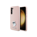 Case Case Karl Lagerfeld KLHCS23MSMHCNPP S23+ S916 pink Silicone Choupette Metal Pin