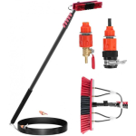 Ulsonix Telescopic water washing brush with hose for cleaning windows, solar collectors, 9m long