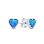 Brilio Brilio Silver Brilio Silver Delicate silver earrings Hearts with synthetic opals EA610WB