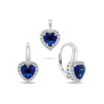 Brilio Brilio Silver Silver heart jewelry set with zircons SET273WB (earrings, pendant)