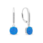 Brilio Brilio Silver Beautiful silver earrings with blue opals EA1166WB