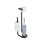 Toilet Toilet paper holder with toilet brush UNIVERSAL, 3in1, black, WENKO
