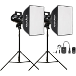 Studijablikkude Studijablikkude sissetuleku komplekt - Godox EazyFlow Studio Starter Kit 2&times;400 Ws, 60&times;60 cm &bdquo;Bowens&ldquo; t&uuml;&uuml;pi softboksid, DM16 vall