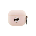 Karl Karl Lagerfeld Case Karl Lagerfeld KLA3RUNCHP Apple AirPods 3 cover pink silicone Choupette Head 3D