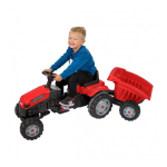 Children's Children's tractor with pedals and trailer WOOPIE GoTrac, red