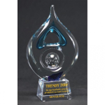 Tryumf Engraved glass trophy +paint filling