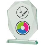 Detail Detail Glass trophy with LuxorJet color printing, engraving and paint filling and case