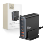 TECH-PROTECT DC80W-GAN 6-PORT DESKTOP CHARGER PD80W|QC3.0 BLACK