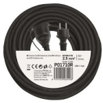 Pikenduskaabel Pikenduskaabel 1 pesa 3x2.5 mm2 10 m must P01710R EMOS