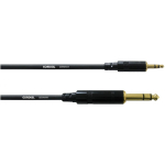 Cordial 3,5 mm stereov&otilde;lli kuni 6,3 mm stereo male helikaabel, 3m