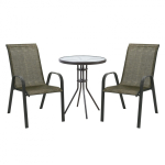 Outdoor Outdoor furniture set Garden furniture set DUBLIN, table and 2 chairs (11874) 60x70 cm, table top: 5 mm clear glass, frame: stee