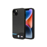Case Case BMW BMHCP14M22NBCK iPhone 14 Plus 6.7 inch Black / Black Leather Charcoal
