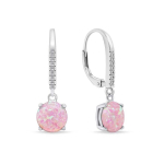 Brilio Brilio Silver Beautiful silver earrings with pink opals EA1166WP