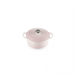 Le Le Creuset Signature Cast Iron Round Casserole 24cm shell pink