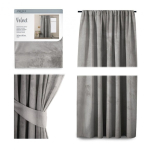 &Ouml;&ouml; &Ouml;&ouml; kardina AmeliaHome VELVET 140X245 cm, 1 tk, riba/konksud, v&auml;rv: h&otilde;bedane