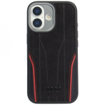 Case Case Audi R8 Genuine Leather MagSafe for iPhone 17 black-red