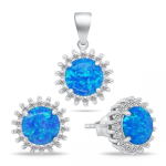 Brilio Brilio Silver Brilio Sidabrinis Charming Mėlyna Opal papuo&scaron;alų rinkinys SET254WB (auskarai, pakabukas)