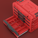 Q-Brick t&ouml;&ouml;riistakast koos sahtlitega Qbrick System PRIME DRAWER 4 TOOLBOX EXPERT Punane Ultra HD Custom