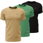 Meeste Meeste T-s&auml;rk 4F M4481 3-pak sand, roheline, must 4FWSS26TTSHM4481 92S (S)