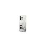 Karl Karl Lagerfeld Case Karl Lagerfeld KLHCP13LGKCS Apple iPhone 13 Pro Silver / Silver Hard Case Liquid Glitter Karl & Choupette