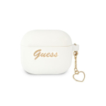Guess Apple AirPods 3 cover Silicone Charm Heart Collection White