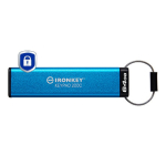 Kingston Kingston Technology IronKey Keypad 200 USB-v&auml;lkm&auml;lu 64 GB USB t&uuml;&uuml;p-C 3.2 Gen 1 (3.1 Gen 1) Sinine